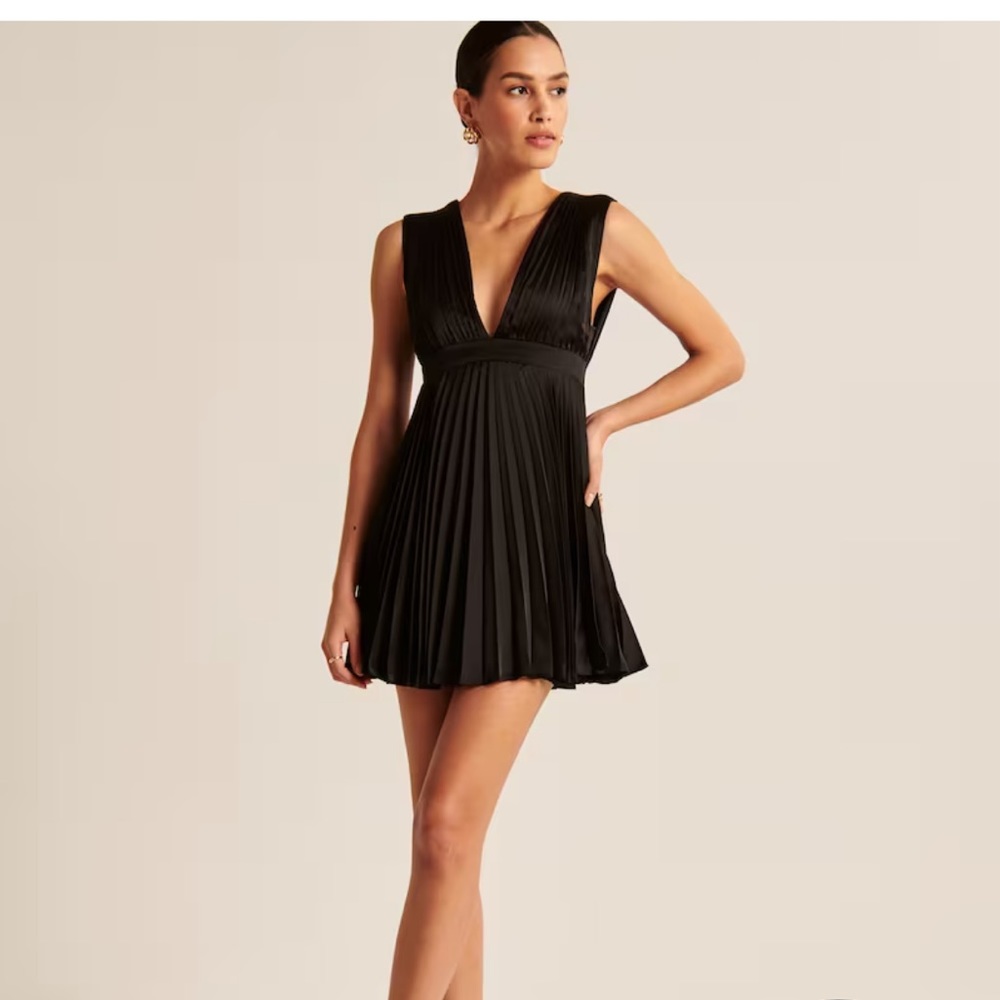 Abercrombie Black Pleated Mini Dress